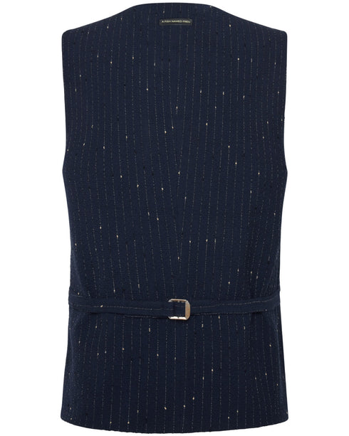 Seersucker Waistcoat - Navy